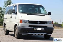 Volkswagen T4 Caravelle/Multivan 1990–2003 гг. Передняя защита с решеткой ST010 (нержавейка) фото 4