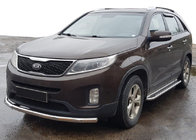 Kia Sorento II XM 2009-2014 гг. Передняя защита ST008 (2013-2015, Нержавейка) фото 1