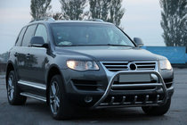 Volkswagen Touareg 2002–2010 гг. Защита переднего бампера WT003 Special (нерж) фото 5