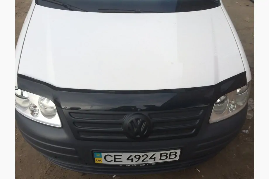 Volkswagen Caddy 2004-2010 гг. Зимняя накладка на решетку радиатора (верхняя) Фото 3