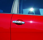 Seat Leon 2005-2012 гг. Хромированные накладки на ручки с отверстиями (нержавейка) 4 шт, OmsaLine - Итальянская Нержавейка фото 1