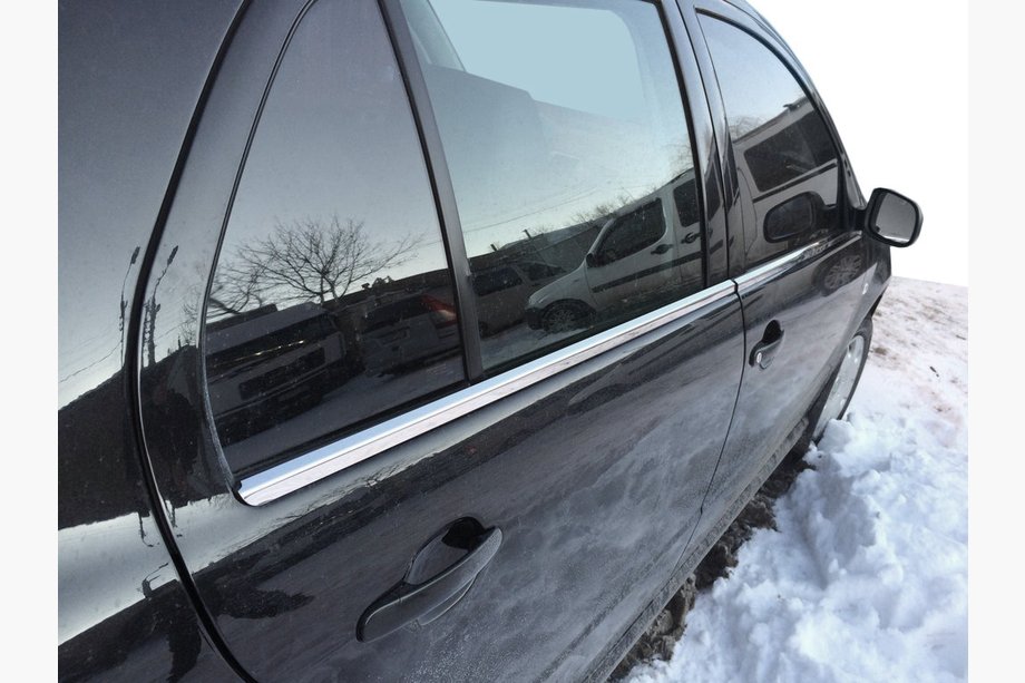 Skoda Fabia 2000-2007 гг. Наружные молдинги окон нержавейка (4 шт) Image