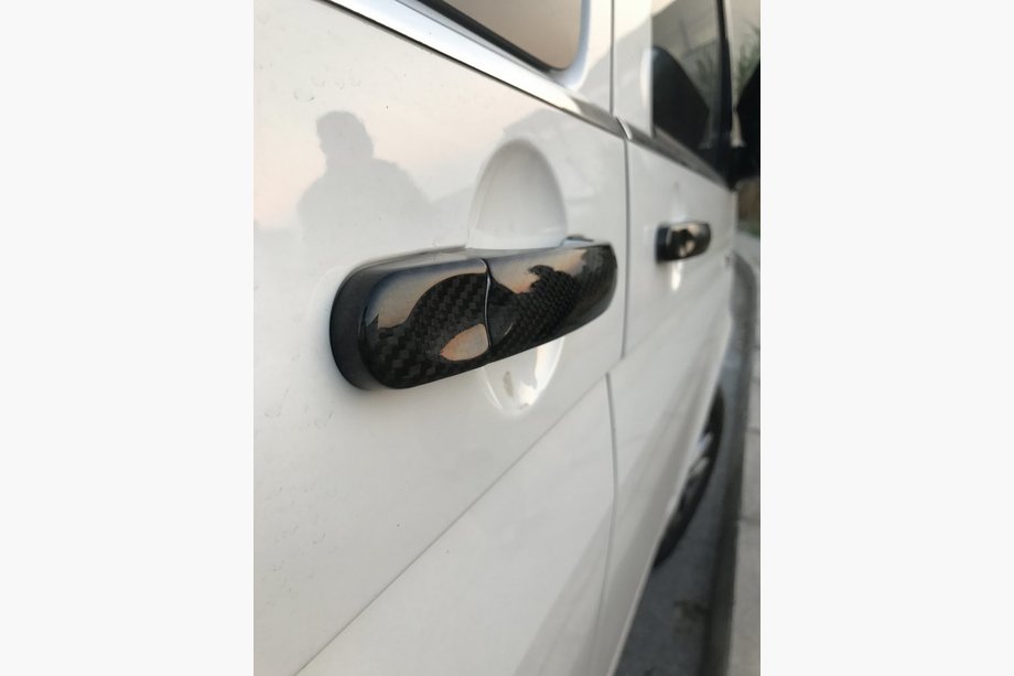 Volkswagen T5 Transporter 2003-2010 гг. Накладки на ручки (натуральный карбон) 4 Дверные Ручки Фото 2