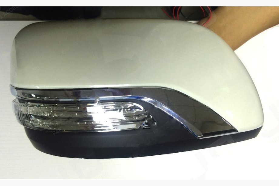 Toyota Land Cruiser Prado 150 2009-2023 гг. Накладки на зеркала (без поворотника, стиль 2016) Белый Фото 2