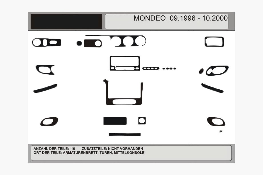 Ford Mondeo 1996-2001 гг. Накладки на панель приборов (под дерево 1996-2001) Image