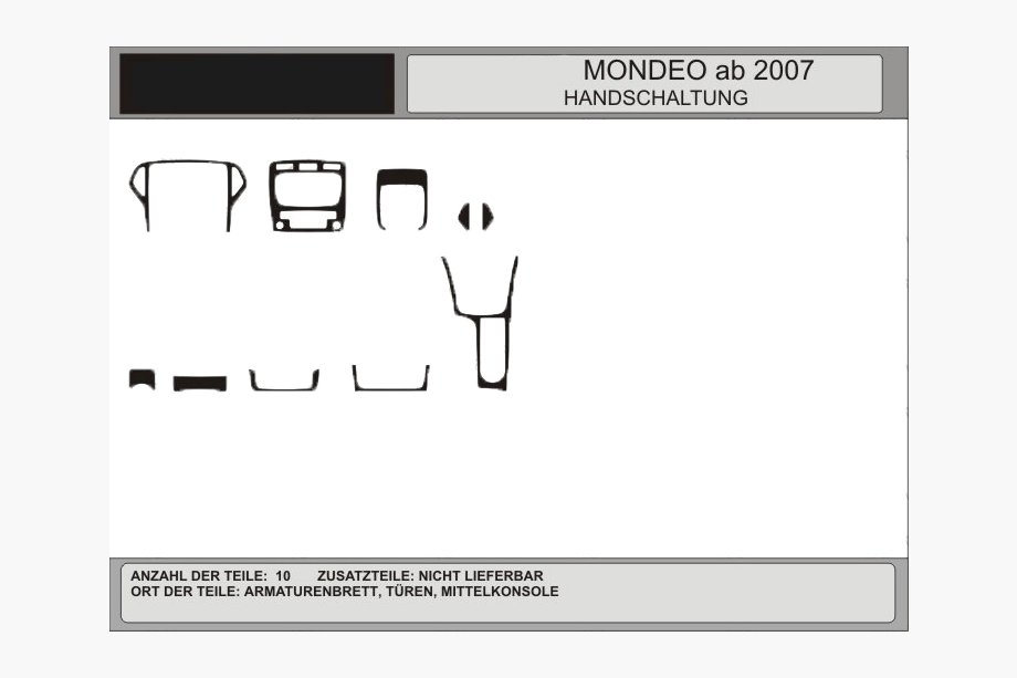 Ford Mondeo 2008-2014 гг. Накладки на панель приборов (Карбон) Image