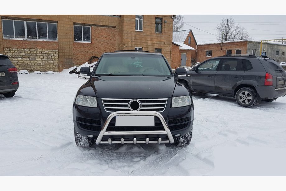 Volkswagen Touareg 2002–2010 гг. Защита переднего бампера WT003 Special (нерж) Image