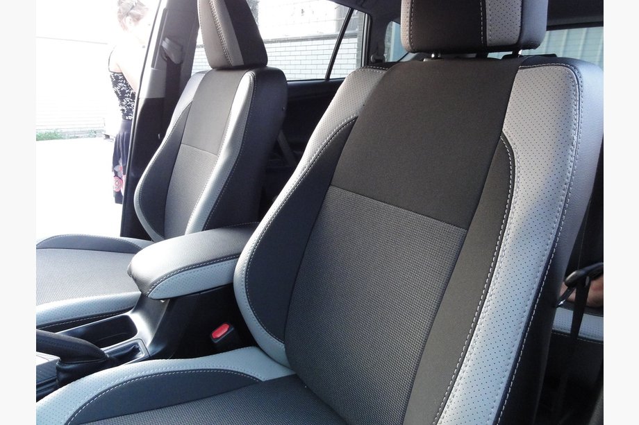 Toyota Rav 4 2013-2018 гг. Авточехлы (Эко-кожа↗Ткань, Premium) Фото 10