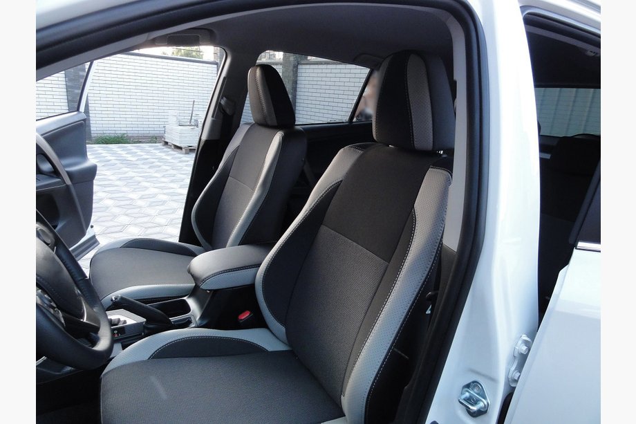 Toyota Rav 4 2013-2018 гг. Авточехлы (Эко-кожа↗Ткань, Premium) Фото 7
