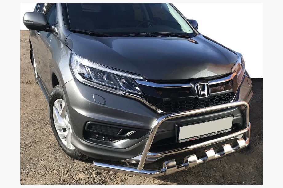 Honda CRV 2012-2016 гг. Передняя Защита WT003-ST-V2 (Нержавейка) Image