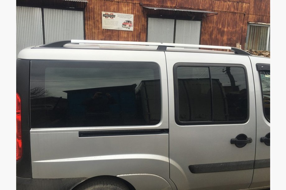 Fiat Doblo I 2005-2010 гг. Хромированные Рейлинги Стандартная база, пластиковые ножки Фото 7