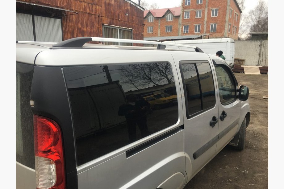 Fiat Doblo I 2005-2010 гг. Хромированные Рейлинги Стандартная база, пластиковые ножки Фото 8
