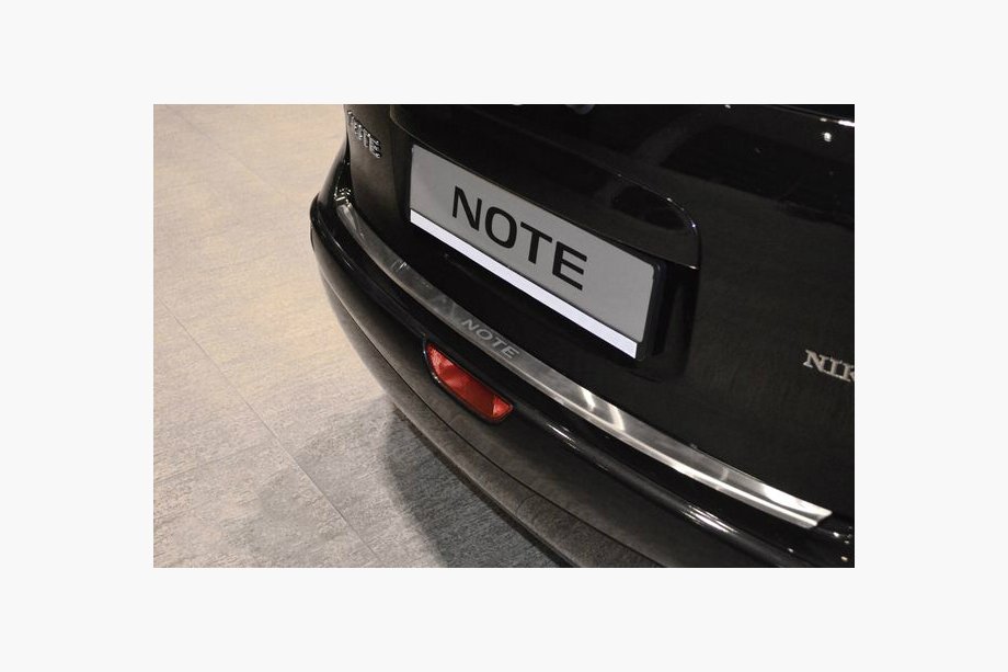 Nissan Note 2004-2012 гг. Накладка на задний бампер с загибом Nataniko (2005-2007, нержавейка) Image