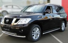 Nissan Pathfinder R51 2005-2014 гг. Передняя двойная защита из нержавеющей стали фото 1