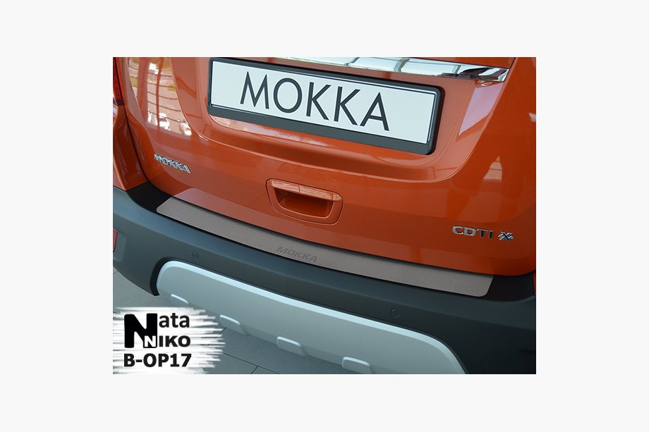 Opel Mokka 2012-2021 гг. Накладка на задний бампер Nataniko (2012-2016, нержавейка) Image