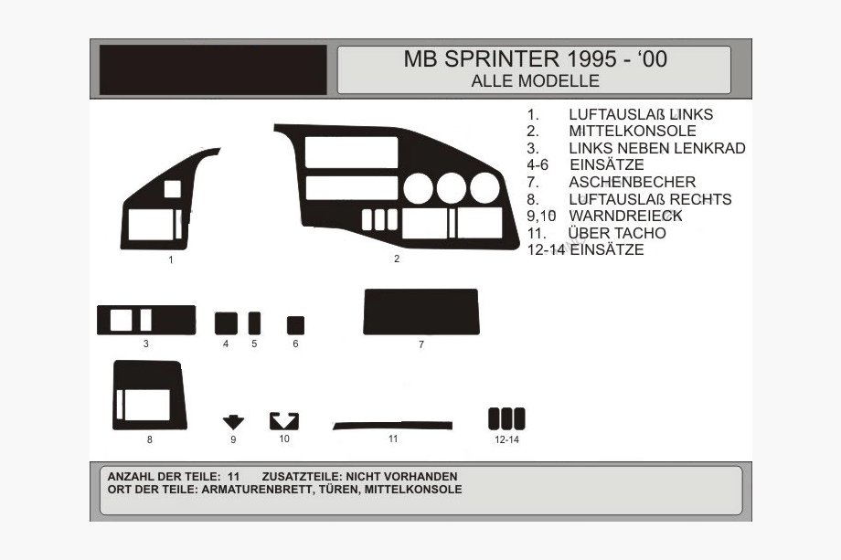 Volkswagen LT 1995-2006 гг. Накладки на панель приборов (Vip, Польша) Image