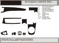 Mitsubishi Lancer 9 2004-2008 гг. Накладки на панель приборов (Hartman) Алюминий фото 1
