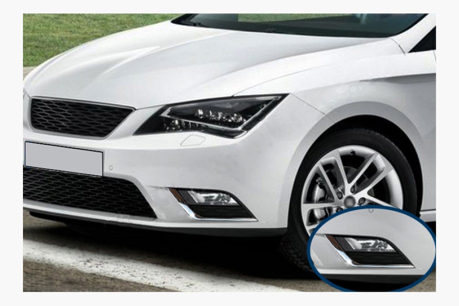 Seat Leon 2013-2020 гг. Накладки на противотуманные фары (2 шт., нержавейка) Image