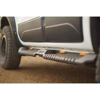 Боковые пороги Dakar V2 с LED (2 шт, металл) Fiat Fullback 2016- гг. фото 4
