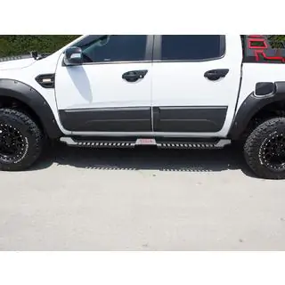 Боковые пороги Dakar V2 без LED (2 шт, металл) Fiat Fullback 2016- гг. фото 4