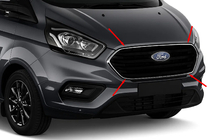 Ford Custom 2013-2022 гг. Хромированная окантовка решетки радиатора 2018+ (4 шт., нержавейка) фото 1