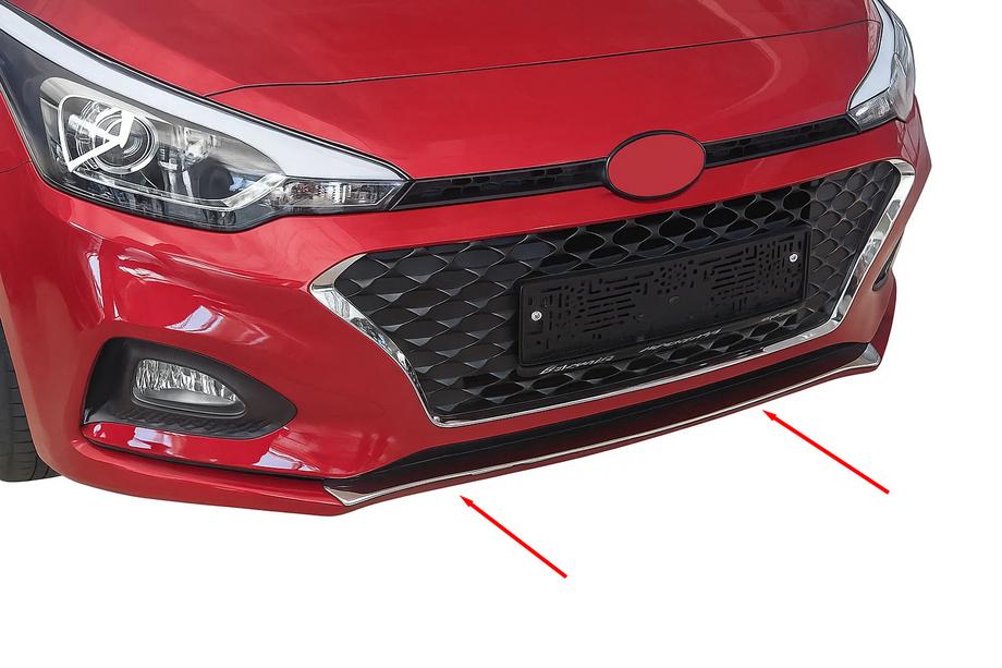 Hyundai I-20 2014-2020 гг. Накладка на решетку бампера 2018-2020 (нержавейка) Image
