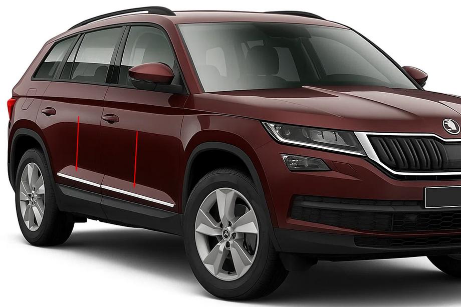 Skoda Kodiaq 2016-2023 гг. Дверные Молдинги OmsaLine Нержавеющая Сталь Image
