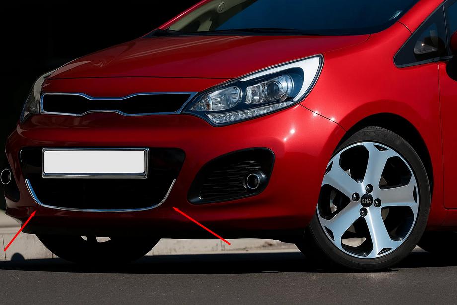 Kia Rio 2012-2017 гг. Накладка на решетку для HB (нержавейка) Image