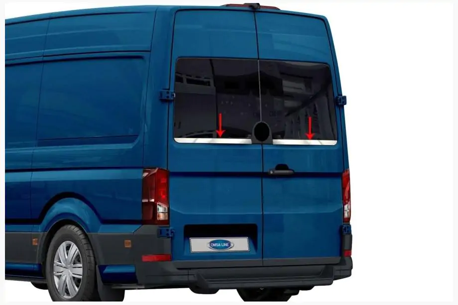 Volkswagen Crafter 2016- гг. Кромка стекла нержавейка (2 шт) Image