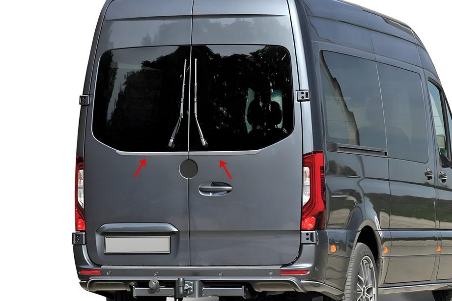 Mercedes Sprinter W907/W910 2018- гг. Молдинг заднего стекла (2 шт, нержавейка) Фото 1