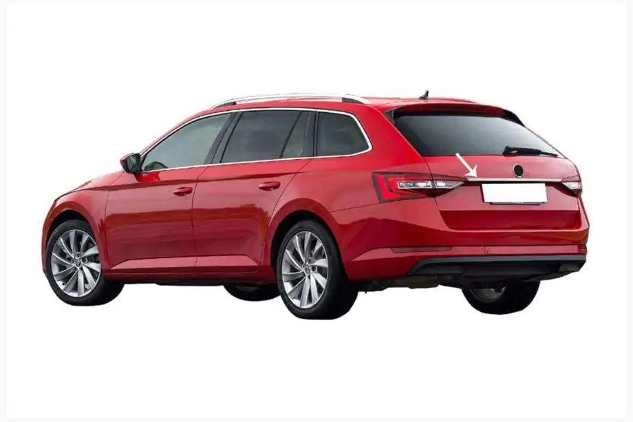 Skoda Superb 2015-2024 гг. Накладка над номером SW (нержавейка) Image