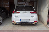 Toyota Auris 2012-2018 гг. Диффузор заднего бампера (2016-2018, грунт под покраску) фото 2