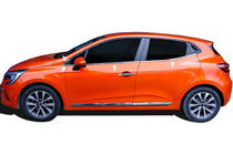 Renault Clio V 2019- гг. Нижние молдинги окон нержавейка (8 шт) фото 1