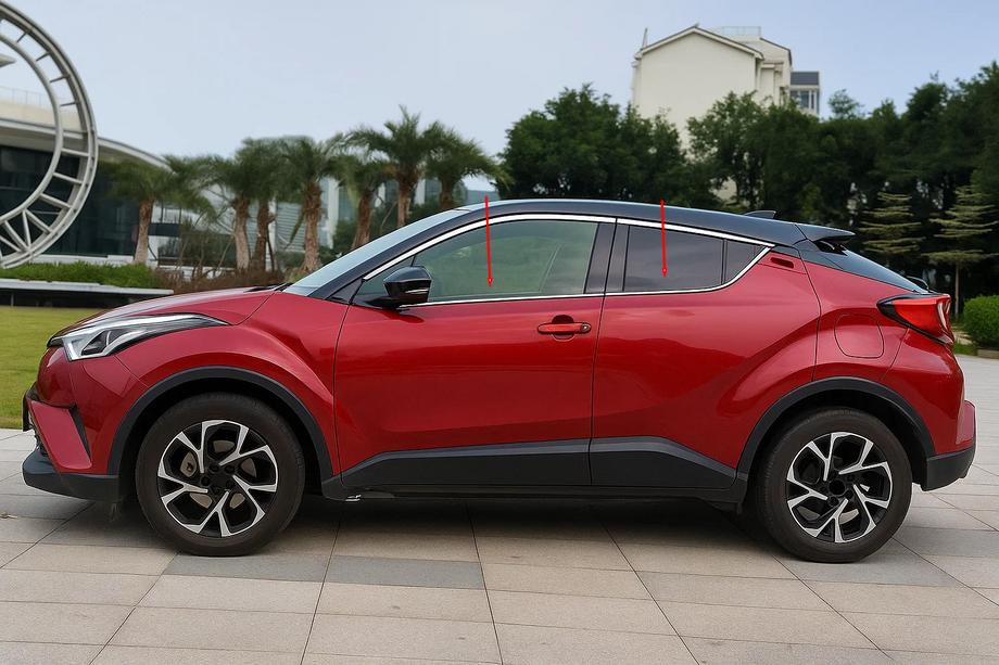 Toyota C-HR 2016-2023 гг. Окантовка окон OmsaLine (4 шт., нержавейка) Фото 3