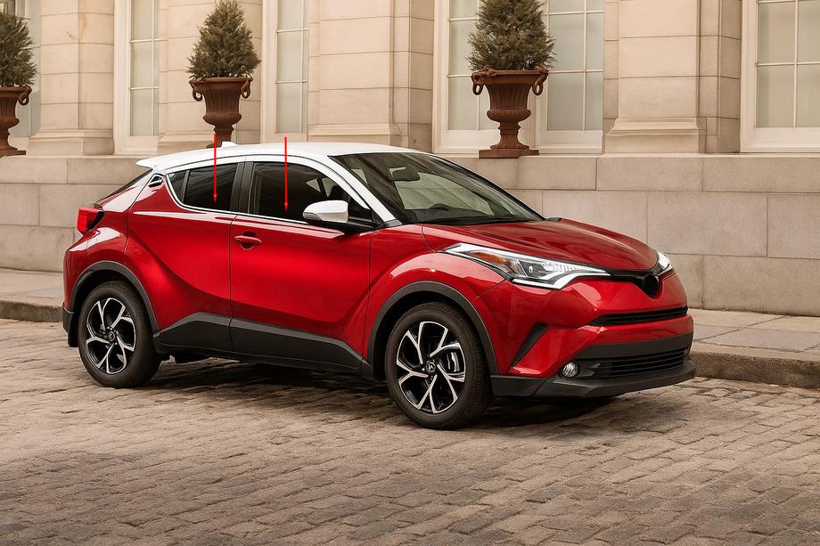 Toyota C-HR 2016-2023 гг. Окантовка окон OmsaLine (4 шт., нержавейка) Фото 4