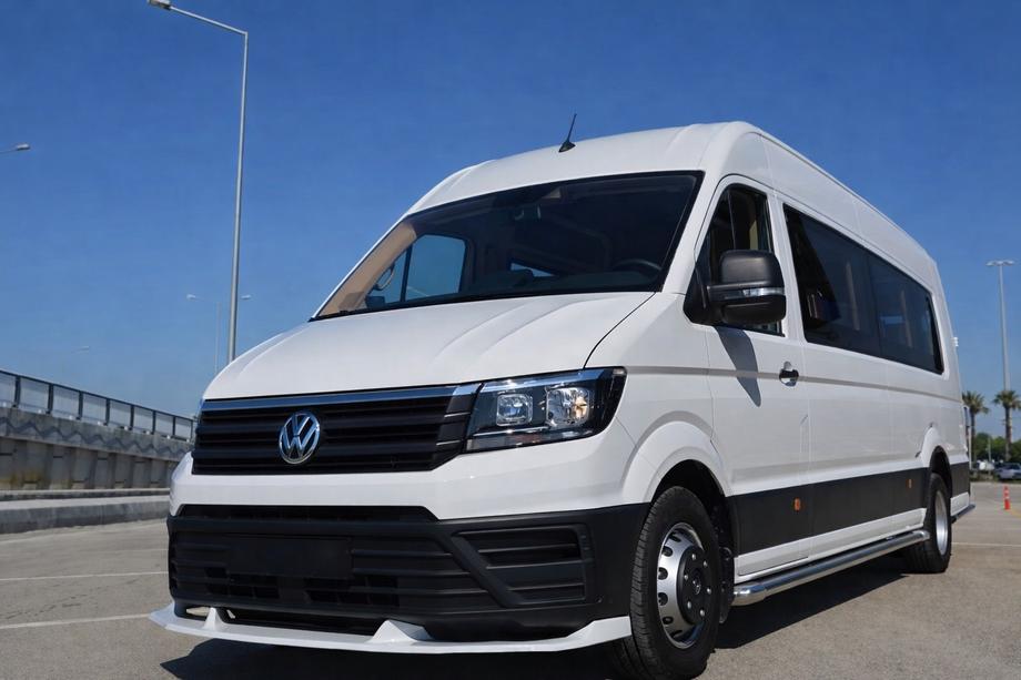 Volkswagen Crafter 2016- гг. Передняя губа на бампер (грунтованная под покраску) Фото 3