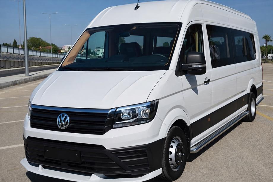 Volkswagen Crafter 2016- гг. Передняя губа на бампер (грунтованная под покраску) Фото 2