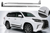 Lexus LX 500d/600 2022- гг. Молдинги на двери F-Sport Белые+Хром (4 шт, ABS) фото 1