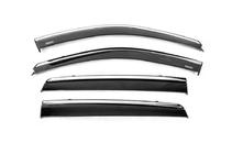 Hyundai Santa Fe 2 2006-2012 гг. Ветровики с хромированным молдингом (4 шт, Niken) фото 2