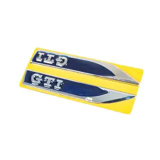 Боковые накладки GTI синие хром (145мм x 22м) фото 2