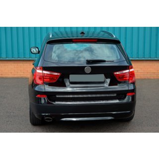 Накладка на задний бампер из нержавеющей стали OmsaLine (глянцевая, нерж.) BMW X3 F25 2011-2018 гг. фото 3