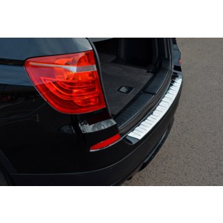 Накладка на задний бампер из нержавеющей стали OmsaLine (глянцевая, нерж.) BMW X3 F25 2011-2018 гг. фото 1