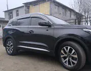 Chery Tiggo 7 2020- гг. Ветровики с хромированным молдингом (4 шт, Niken) фото 5
