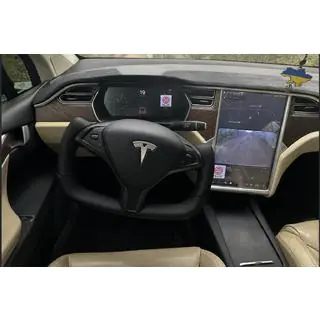 Руль в стиле штурвала (Кожзам и вставки из карбона) Tesla Model X 2015- гг. фото 1