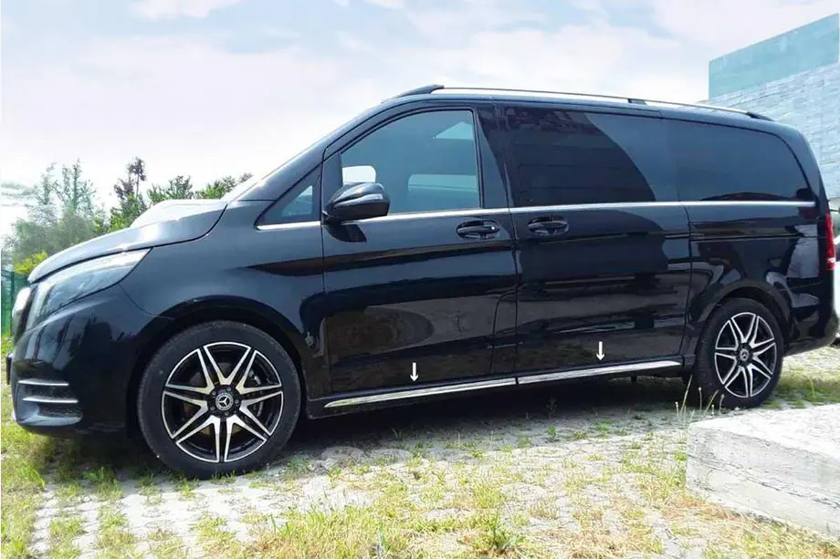 Mercedes Vito/V-class W447 2014- гг. Накладки на пороги нержавеющая сталь (4 шт) Фото 1