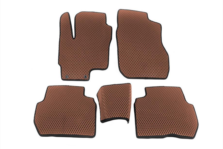 Mitsubishi Outlander 2012-2021 гг. Коврики EVA P-HEV (Коричневые) Image