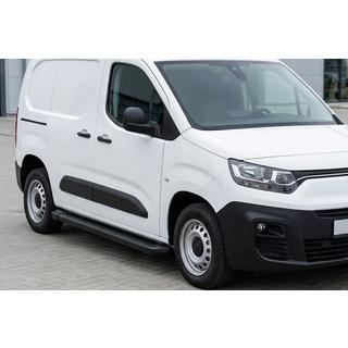 Боковые Подножки Allmond Black (2 шт., Алюминий) Fiat Doblo III 2023- гг. фото 1