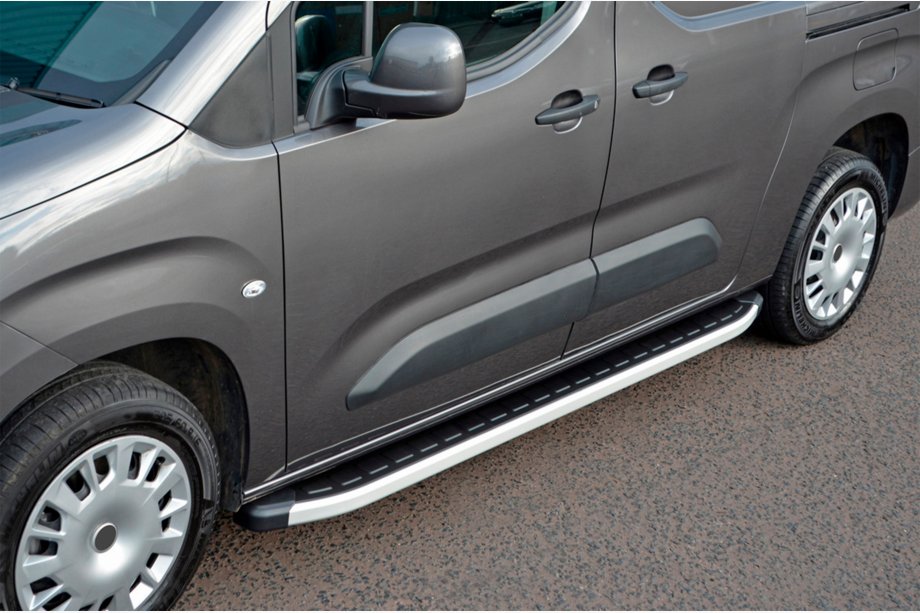 Fiat Doblo III 2023- гг. Боковые Подножки Fullmond (2 шт., Алюминий) Фото 7
