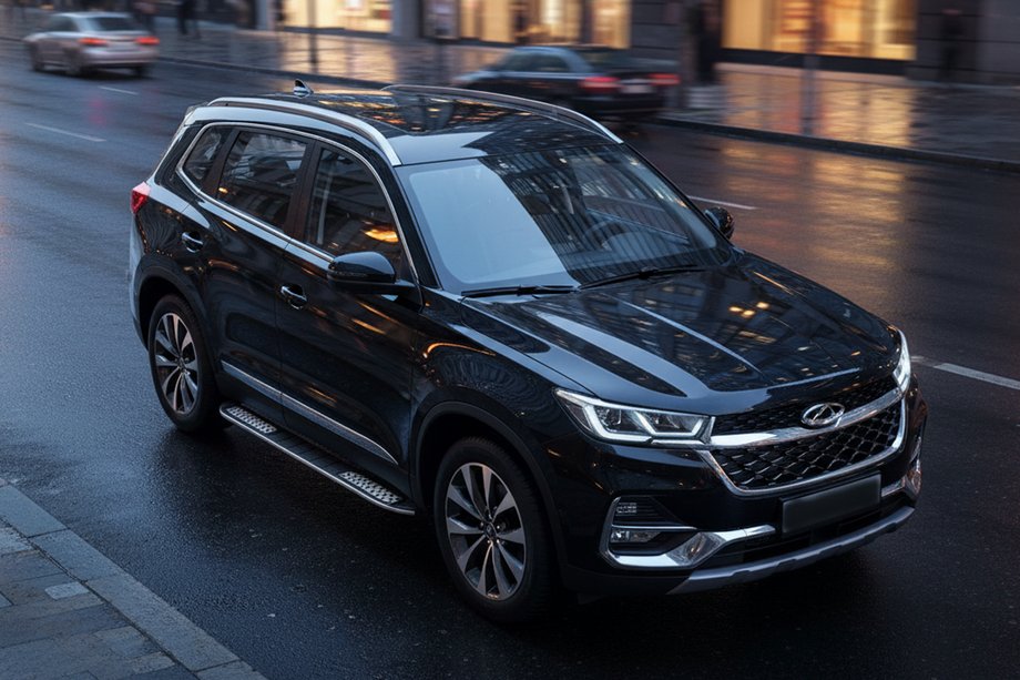 Chery Tiggo 7 2020- гг. Боковые Подножки Tayga V2 (2 шт., Алюминий) Фото 1