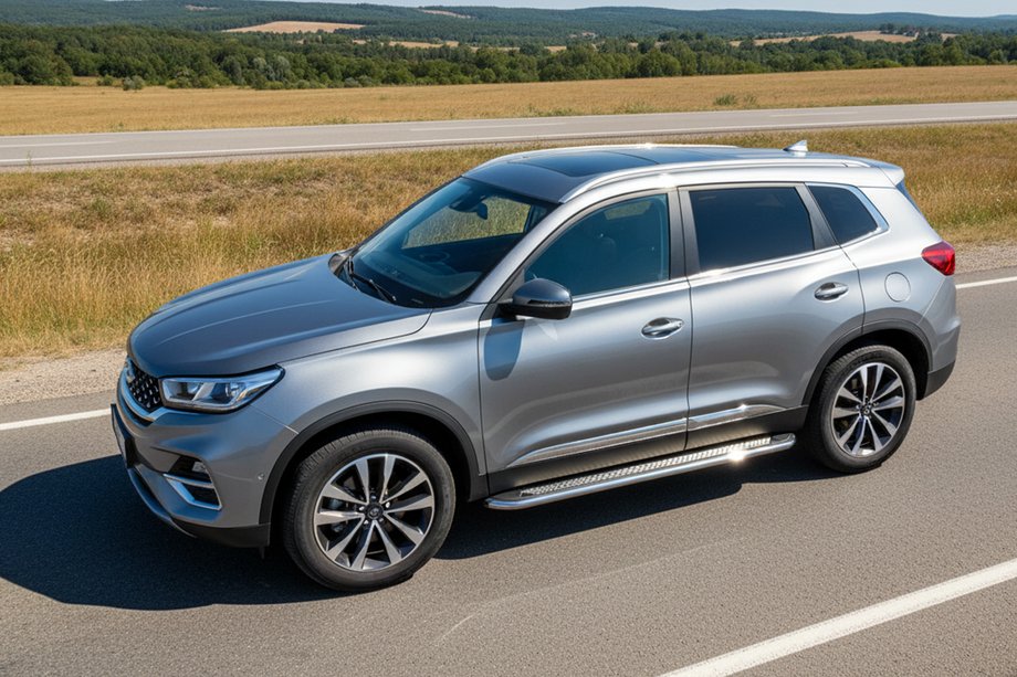 Chery Tiggo 7 2020- гг. Боковые Подножки Maydos V2 (2 шт., Алюминий) Image